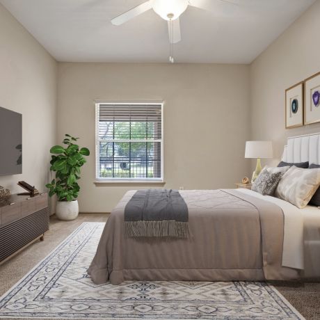 Elm Hollow Apartments bedroom with modern furnishings