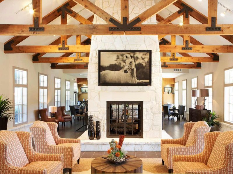 Elm Hollow apartments clubhouse interior with modern farmhouse style and elegant design